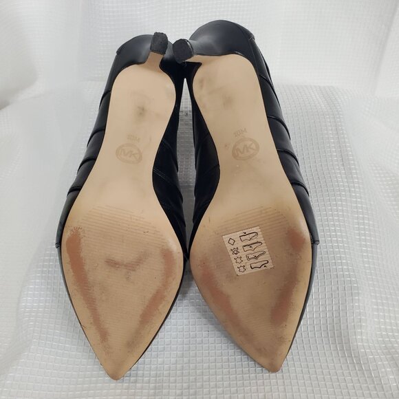 Michael Kors 10 Mavis Strappy Leather Back Logo Zipper Stiletto Pointed Bootie - Picture 6 of 12